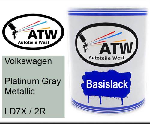 Volkswagen, Platinum Gray Metallic, LD7X / 2R: 1L Lackdose, von ATW Autoteile West.